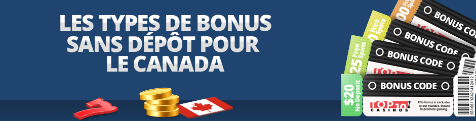 différents types de bonus sans dépôt